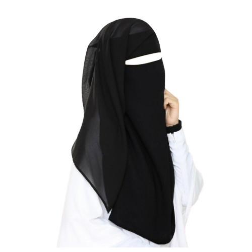 Two Layer Niqab Black (Long)